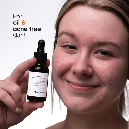 Minimalist 2% Salicylic Acid Serum For Acne, Blackhead & Open Pores | Reduces Excess Oil & Bumpy Texture | BHA Liquid Exfoliant for Acne Prone & O...