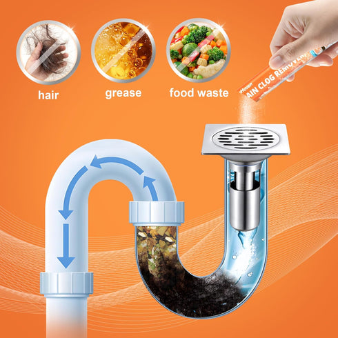 Drain Clog Remover 12 Pack Drain Cleaner Powerful Clogged Drain Sink Drain Clog Remover Hair Clog...
