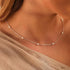 Collner Dainty Pearl Necklace 14K Gold/Silver Plated Cute Single Pearl Necklace Elegant Tiny Pearl Choker Delicate Layered Freshwater Pearl Neckla...