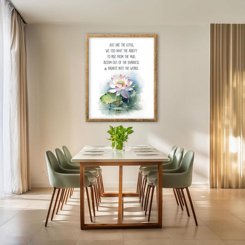 Posterizer 1 pcs-encouraging zen lotus flower positive quote-Floral & Botanical Art-Motivational & Inspirational Art-Decor for Home & Office- UNFR...