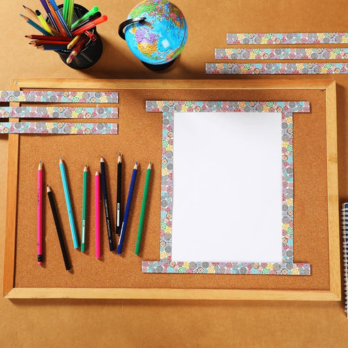 24 Pieces Magnetic Strips Retro Magnetic Border for Classroom Whiteboard Bulletin Board Decorative Magnetic Strips with Adhesive Magnetic Borders ...
