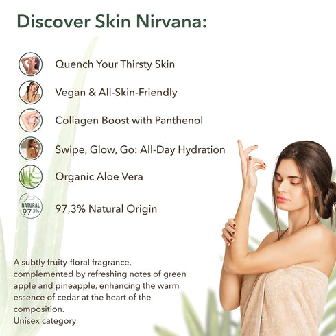Organic Aloe Vera Body Moisturizer Gel, ECOLATIER - 97.3% Natural, Vegan aloe vera gel for face - Intensive Hydration & Skin Toning - 6.7 Fl Oz...