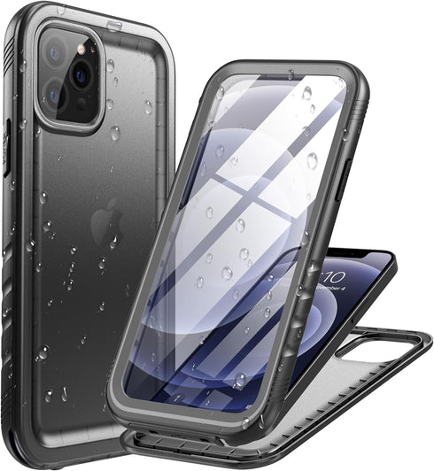 Cozycase Compatible with iPhone 12 Pro Max Case Waterproof, Built-in Screen Protector, Full Body Protective Cover, Shockproof Waterproof Case for ...