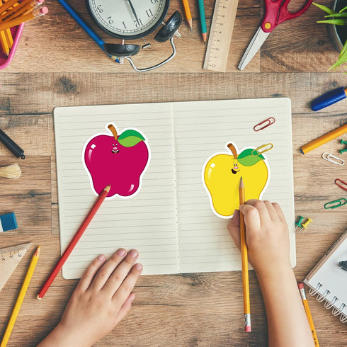 480 Sheets Apple Sticky Notes Apple Shape Post Notes Colorful Note Pads Back to School Memo Sticky Tabs Cute Expressions Notepads Easy to Post for...