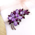LAXPICOL Vintage Green Austrian Crystal Flower Leaf Bouquet Clusters Large Big Brooch Pin For Women Gold Tone...