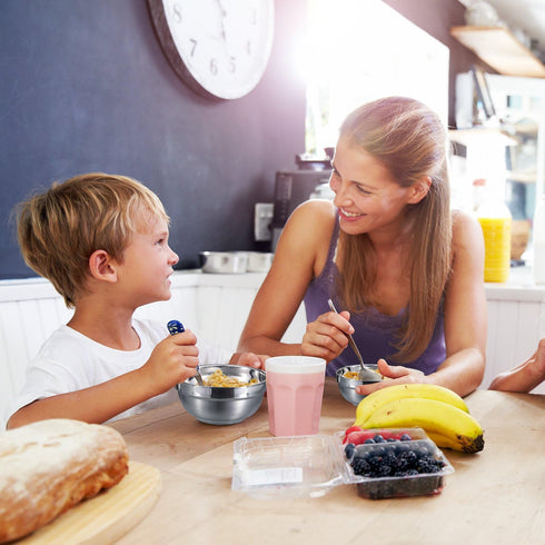 SATINIOR 6 Pack Stainless Steel Bowls for Kids and Adults Stainless Steel Cereal Bowls Double-walled Insulated Bowl Metal Snack Bowl(13 oz)...