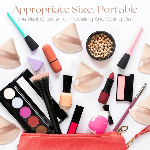 MOTZU 6 Pieces Powder Puff for Face , Cotton Velour Triangle Makeup Puff for Setting, Contouring, Under Eyes, and Corners, 2.76-inch Normal Size, ...