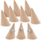 AUEAR, 10 Pack Wood Cone Ring Display Stand, Natural holder Jewelry Displays Organizer DIY Craft (Tilted Shaped)...