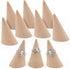 AUEAR, 10 Pack Wood Cone Ring Display Stand, Natural holder Jewelry Displays Organizer DIY Craft (Tilted Shaped)...