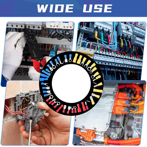 330 Pcs Wire Connectors Kit Wire Crimp Butt Insulated Electrical Terminals, Cold Pressing Terminal Set with Spade Terminals, Fork Terminals and St...