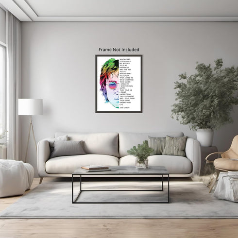 Posterizer 1 pcs-John Lennon life quotes-retro typography-Musical Art Collection-Quotes and Poems-Gift for Men Women Entrepreneur Teens-Decor for ...