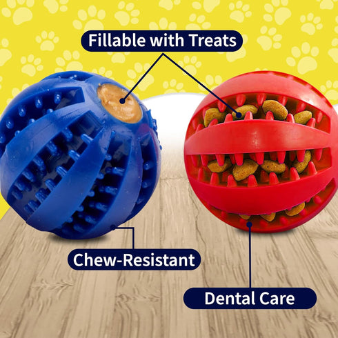Fillable Treat Ball for Dogs to Keep Them Busy for Hours, 1.5" Puppy Puzzle Balls for Teething Dogs, Dog Crate Mind Stimulating Games for Puppy Bo...