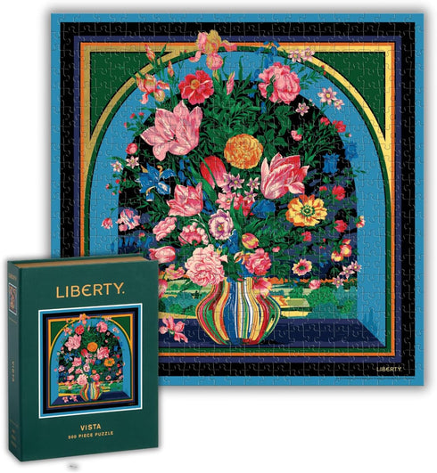 Galison Liberty Vista – 500 Piece Book Puzzle with Iconic Botanical Liberty Heirloom Print Artwork Packaged in Magnetic Keepsake Book Sized Box...