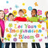 Flower Butterfly Bulletin Cutouts Classroom Bulletin Board Decor Let Your Imagination Bloom Paper Cutouts for Floral Party School Home Wall Window...
