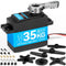 Miuzei 35kg High Torque RC Servo, Coreless Servo Motor Metal Gear Digital Waterproof Steering Servo for Arduino 1/8 1/10 RC Car Robotic DIY 270 De...