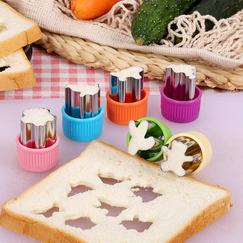 Vegetable Cutter Shapes Set Mini Sizes Cookie Cutters Set Fruit Cookie Pastry Stamps Mold Food Decorative Kids Baking and Food Supplement Tools (2...