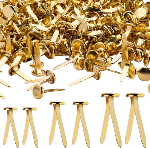 500 Pieces Mini Brads Fasteners Brass Paper Fasteners Metal Fasteners Round Pastel Brads for Scrapbooking Crafts DIY Projects (0.5 Inch, 0.7 Inch,...