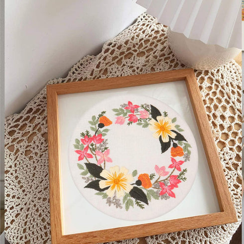 keke Full Series of Beginner Embroidery Kits Embroidery Cloth with 3 Stamp Patterns 3 Embroidery Stretches 6 Needles 1Scissors and Instructions (Y...