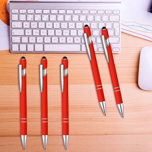 12 Pcs Blue Ink Ballpoint Pen with Stylus Tip, 1.0 mm Metal Pen Stylus Pen for Touch Screens, 2 in 1 Thank You Pen Gift for Friends, Colleagues, C...