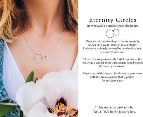 HOPE LOVE SHINE New Mom Necklace – Pregnancy Gift for Expecting Mom, First Time Mom Jewelry – Sterling Silver/Gold Double Circle Pendant with Gift...