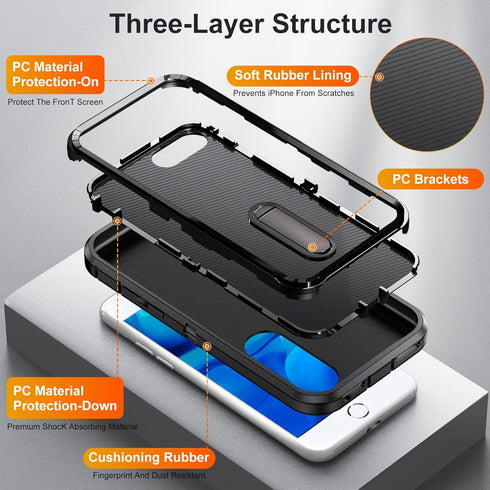 IDweel for iPhone 8 Plus Case,Case for iPhone 7 Plus/6S Plus/6 Plus Case with Build-in Kickstand,Heavy Duty Protection Shockproof Anti-Scratch Sli...