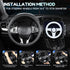 Black Leather Steering Wheel Cover?Classic Black?Anti-Slip, Safety, Soft, Breathable, Adaptable to 14.5-15 inches Steering Wheel...