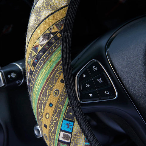 3 Pack Boho Steering Wheel Cover with Car Cup Holder Coasters Universal Baja Hippie Bohemian Style Steering Wheel Covers Cute Car Steering Wheel C...