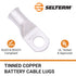 SELTERM 10pcs 3/0 AWG-1/2" Stud Tinned Copper Wire Lugs, Heavy Duty Battery Cable Ends,000 Gauge Ring Terminals, UL Battery Lugs Marine Grade Copp...
