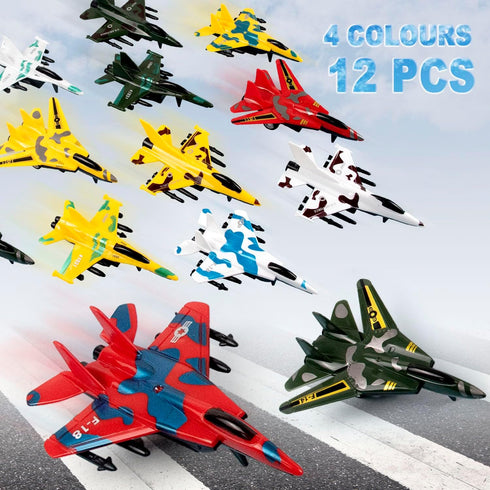 12 Pcs Pull Back Airplane Toys for toddlers 1-3, Boys Plane Playset,FighterToys, Gifts for Toddler Kids 1+ Years Old, Kids Presents Toys...
