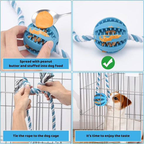 ChengFu Interactive Dog Toys, Crate Training Aids for Puppies, Reduce Stress Anxiety Peanut Butter Dog Food Treat Dispenser Toys...