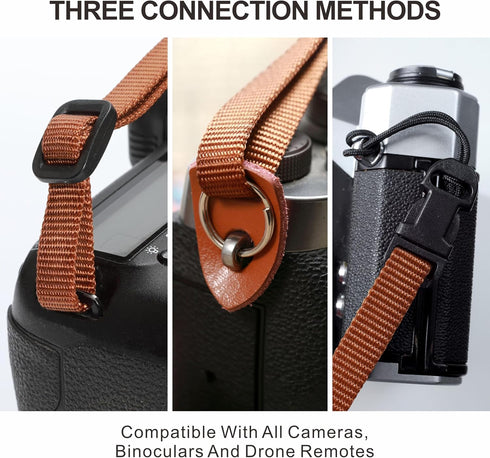 Padwa Lifestyle Camera Strap - 2" Full Grain Leather Ends Camera Straps for Photographers, Vintage Embroidered Cotton Weave Soft Suede Fabric Padd...