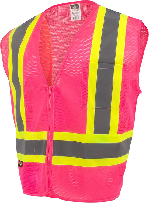 Radians SV22-1 Economy Type O Class 1 Safety Vest Size 4X-Large, Pink Mesh with Contrasting Tape - 1 Each...