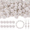 105pcs 10mm Rhinestone Beads for Crafting, White Shiny Round Shamballa Disco Ball Beads Bulk, Fancy Sparkle Crystal Clay Bead for Necklace Bracele...