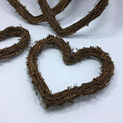 Amyzor Heart Shape Natural Grapevine Wreath Ring DIY Craft Vines Base Grapevine Roll for Rustic Summer Fall Christmas Wreath Door Garland Home Wed...