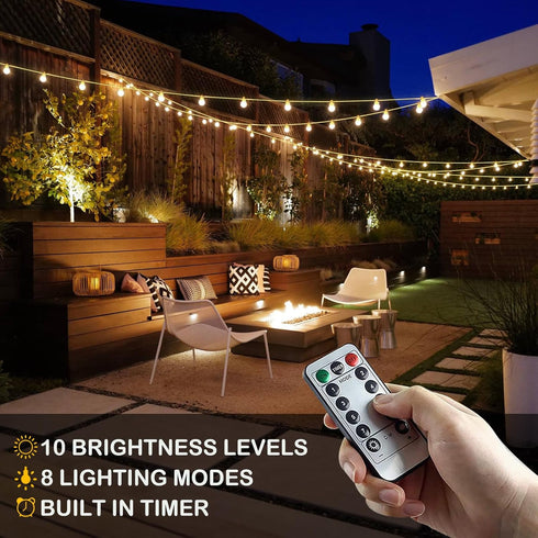 LED Globe String Lights Battery Operated 20FT 50LED Fairy Lights with 8 Lighting Modes, Hanging Lights for Bedroom Dorm Patio Garden Christmas Par...