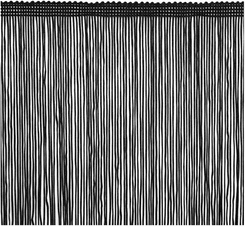 2 Yards Fringe TrimTassel 8 inch Wide for Clothes Accessories and Latin Wedding Dress and DIY Lamp Shade Decoration (Black)...
