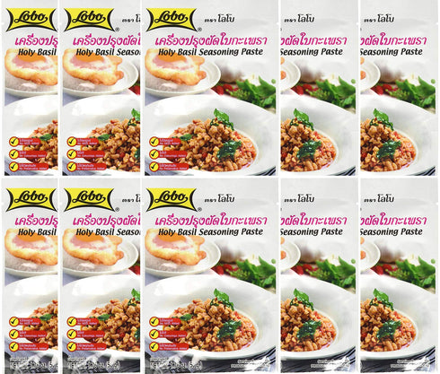Lobo Thai Holy Basil Seasoning Paste 50g. (Pack of 10)...