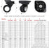 BQLZR Black Suitcase Wheels Replacement Left & Right Plastic Swivel Caster Wheels with 4 Holes,Hole Pitch: (1.42"/1.65"/1.97"/1.42"), for Luggage ...