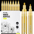 Acrylic Gold Paint Pens - 8 Pack 2-3MM Medium Tip & 0.7MM Extra Fine Gold Paint Marker for Rock Painting, Wood, Metal, Fabric, Plastic, Canvas, Gl...