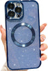 MGQILING Compatible with iPhone 13 Pro Max Magnetic Glitter Case, Luxury Plating Cute Bling Clear Phone Case, Compatible with MagSafe for Women Gi...