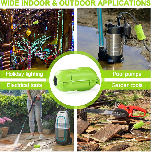 2 Pcs- Outdoor Extension Cord Cover, IP44 Waterproof Cord Safety Cover, Electric Tool Cord Anti Disconnect Protective Case,Ideal to Protect Holida...