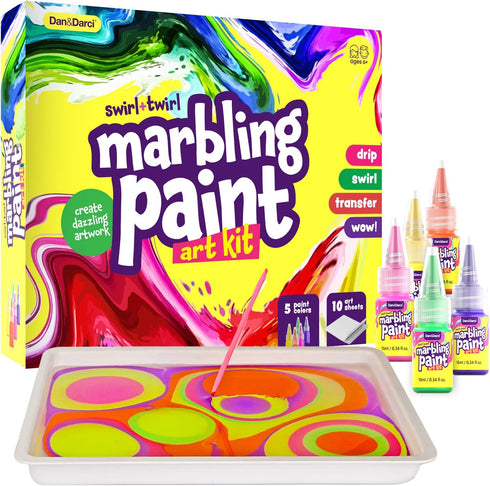 Marbling Paint Art Kit for Kids - Arts & Crafts Gifts for Girls & Boys Ages 6-12 Years Old - Easter Craft Kits Set - Paint Gift Ideas Activities T...