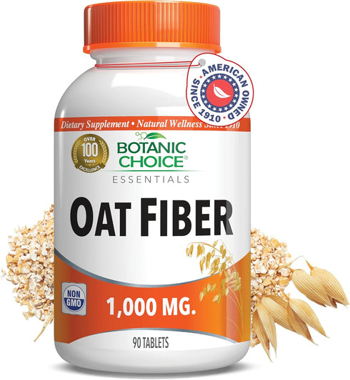 Botanic Choice Oat Fiber - Natural Dietary Supplement for Digestive Health - Women and Men - 90 Tablets (1000mg)...