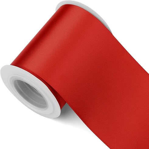 Humphrey's Craft 3 Inch Scarlet Red Double Faced Satin Ribbon - 5 Yards for Crafts Gift Wrapping Cutting Ceremony Decoration Sewing Christmas Tree...