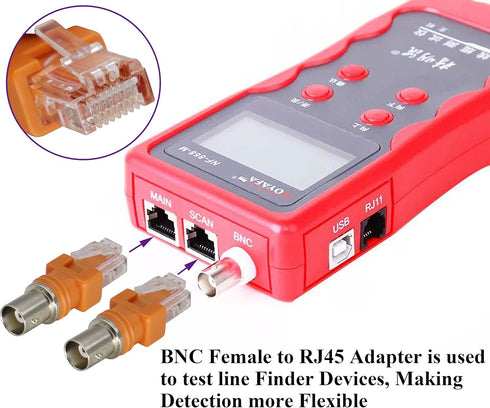 BNC Female RJ45 Male RF coaxial Adapter,only Used for Analyzer,Tester,line Meter and Other Test Equipment for Testing,can not Transmit Video and C...