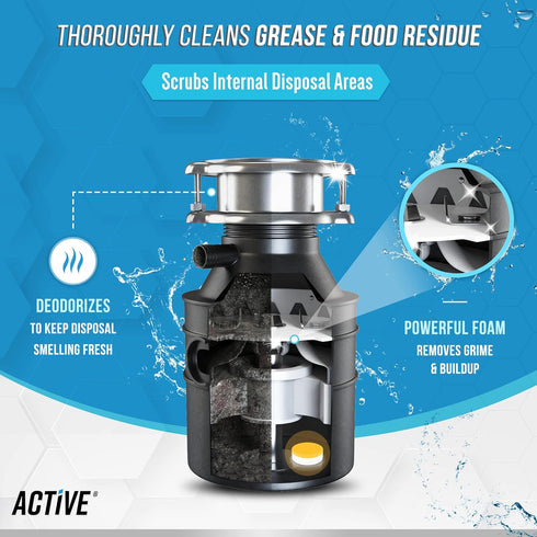 Garbage Disposal Cleaner Deodorizer Tablets - 24 Pack, New Powerful XL Foaming Tablet - Fresh Citrus Foam Sink Garburator Disposer Freshener, Natu...
