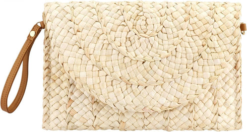 YYW Summer Straw Clutch Envelope Woven Shoulder Bag Crossbody Handbag Purse Wallet for Women...