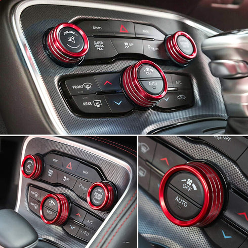 For Dodge Challenger Charger 2015-2024 Interior Accessories Decoration Steering Wheel Shift Paddle Extended Trim Cover+Air Conditioner Switch CD B...