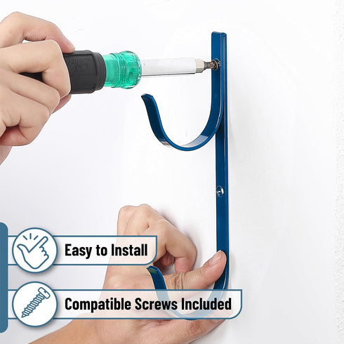 UNCO- Pool Pole Hanger, 2 Pack, Blue, Pool Hooks for Poles, Fence Hooks Pool, Pool Organizer, Pool Hangers for Poles and Hose, Pool Hanger, Outdoo...