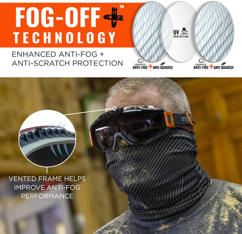 Ergodyne Skullerz MODI Protective OTG Safety Goggle, Indirect Venting, Anti Fog, Scratch Resistant...